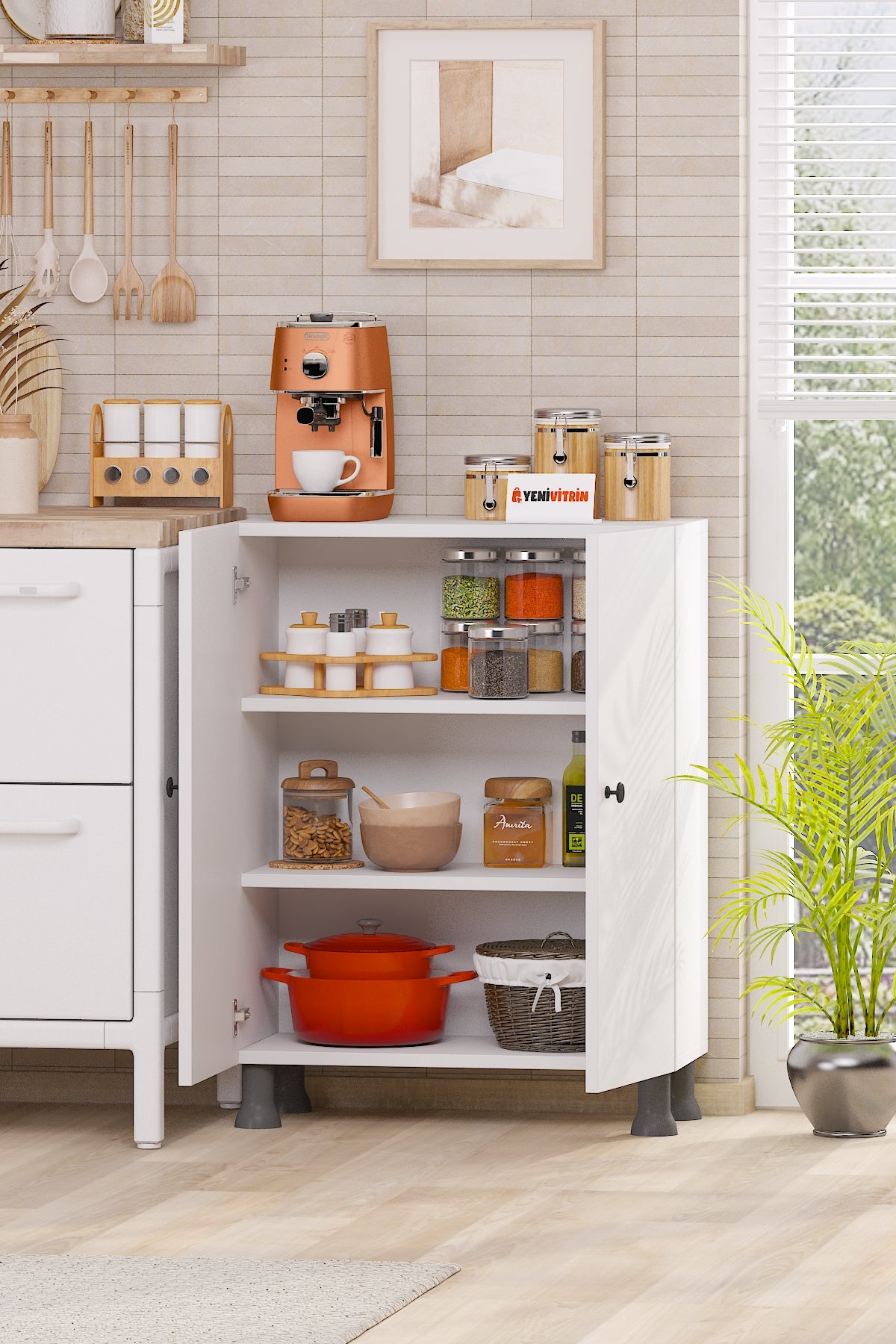 Çok Amaçlı 50 cm Kiler Mutfak Banyo Balkon Ayakkabılık Dolabı